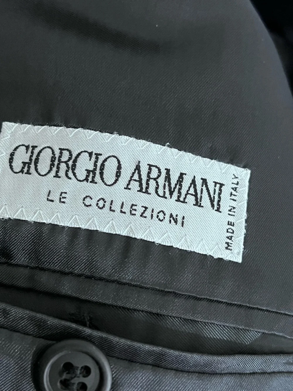 Vtg Giorgio Armani Le Collezioni gray Pinstripe Blazer suit jacket 46R 90s wool - Picture 5 of 7